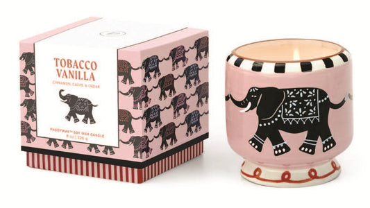 A Dopo 8oz/226g Elephant Ceramic Candle - Tobacco Vanilla