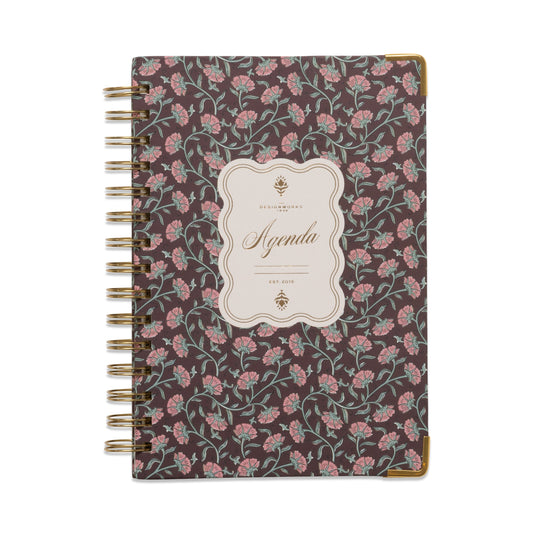 Undated 13 Month Perpetual Planner - Burgundy Vintage Floral (FSC Mix Credit)