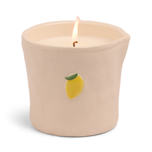 Bistro 8oz Embossed Ceramic Vessel - Lemon