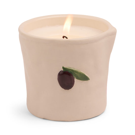 Bistro 8oz Embossed Ceramic Vessel - Olive