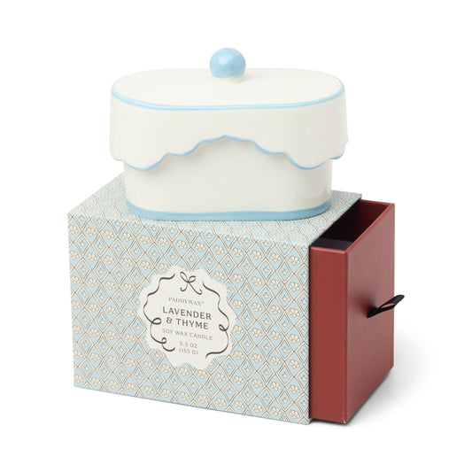 Cherie 5.5oz/155g Ceramic Dish Candle - Blue - Lavender & Thyme
