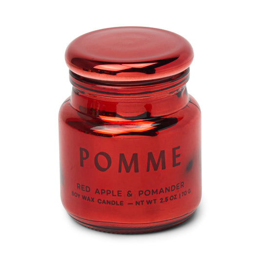 Chroma 2.5oz/71g Pomme Metallic Glass Candle - Red Apple & Pomander