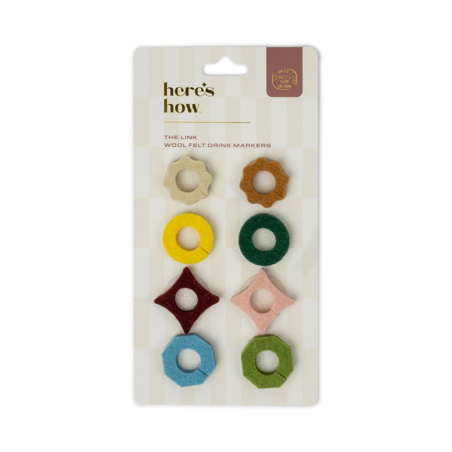 The Link Felt Drink Tags - Set of 8 Neutral