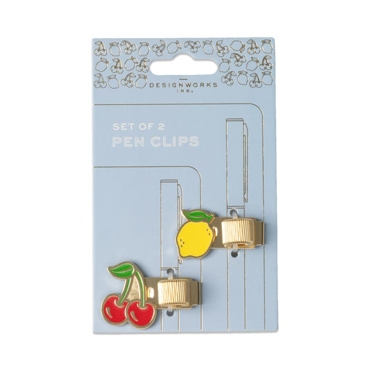 Pen Clips - Lemon + Cherry (set of 2)