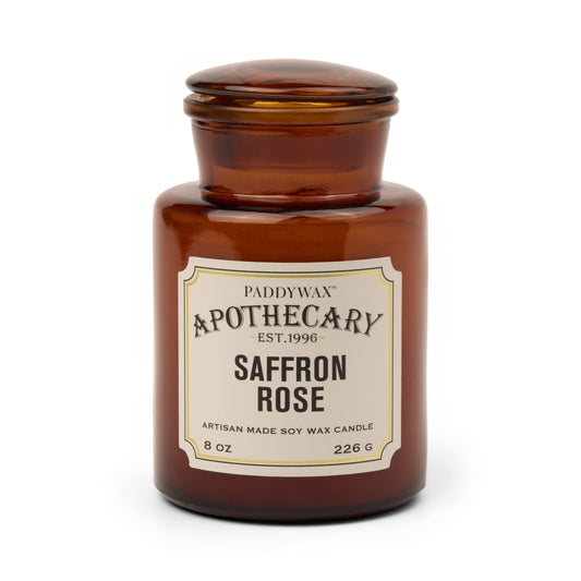 Apothecary 8oz./226g Glass Jar Candle - Saffron Rose