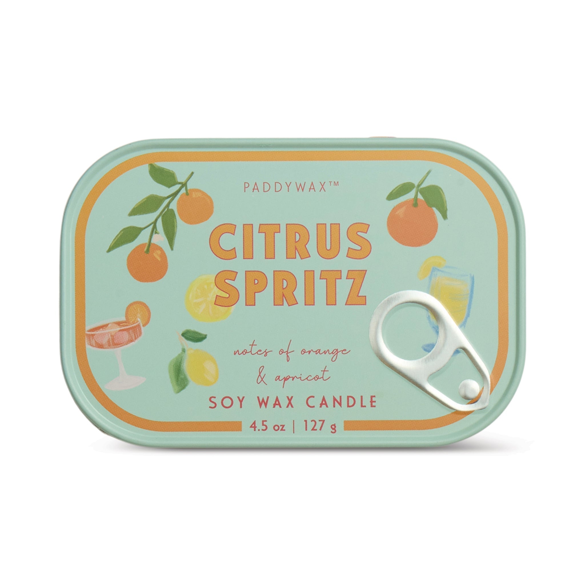 Bistro 4.5oz/127g Orange Printed Tin Candle - Orange Citrus Spritz