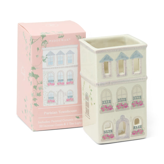 No. 09 Parisian Townhouse Style Incense & Tea Light Holder (1 Tea Light & 20 Incense Cones)