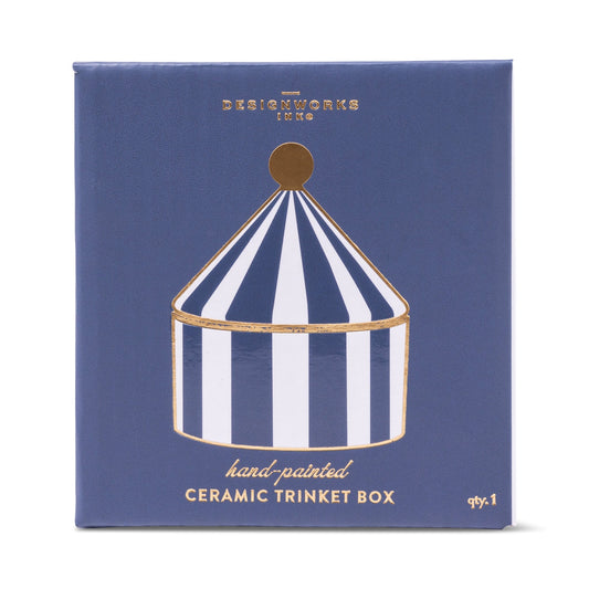 Ceramic Trinket Box - Navy Stripe